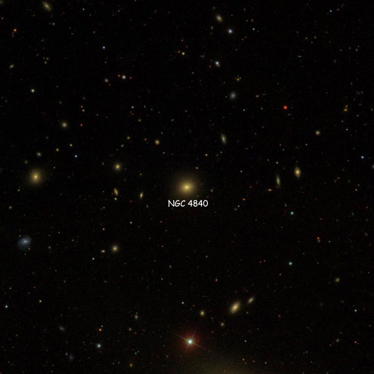 SDSS image of region near lenticular galaxy NGC 4840