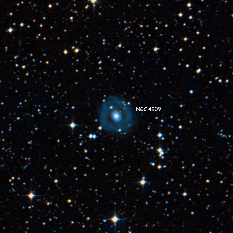 DSS image of region near spiral galaxy NGC 4909