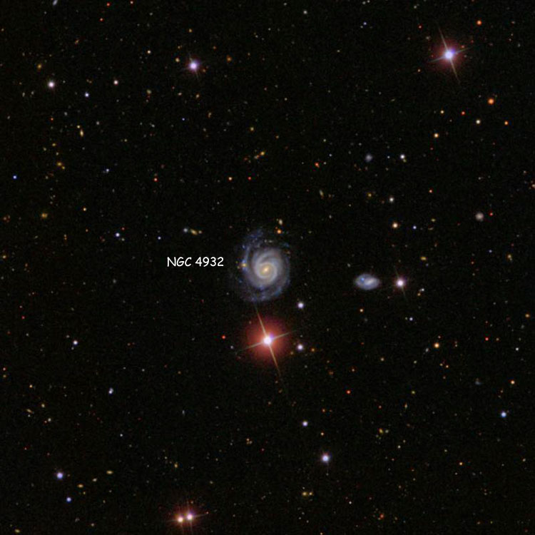 SDSS image of region near spiral galaxy NGC 4932