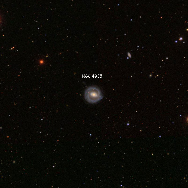 SDSS image of region near spiral galaxy NGC 4935