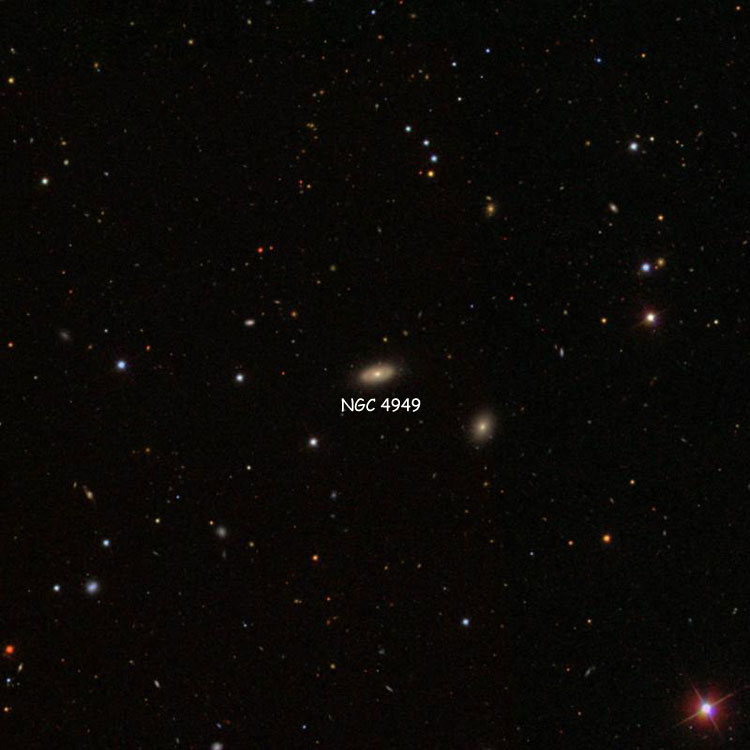 SDSS image of region near spiral galaxy NGC 4949