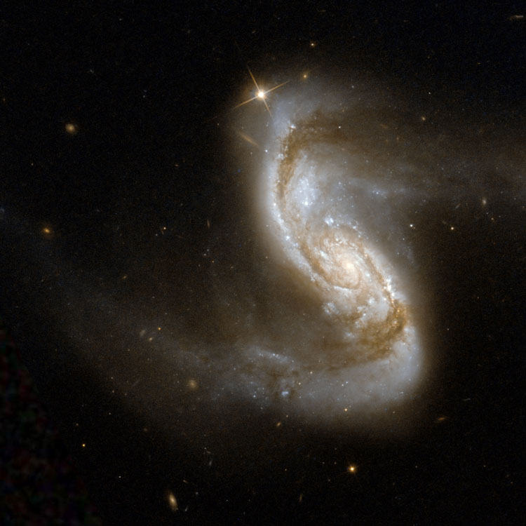 HST image of spiral galaxy NGC 5258, part of Arp 240
