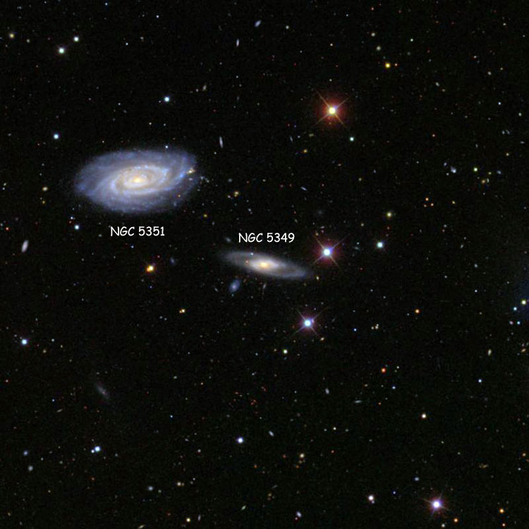 SDSS image of region near spiral galaxy NGC 5349