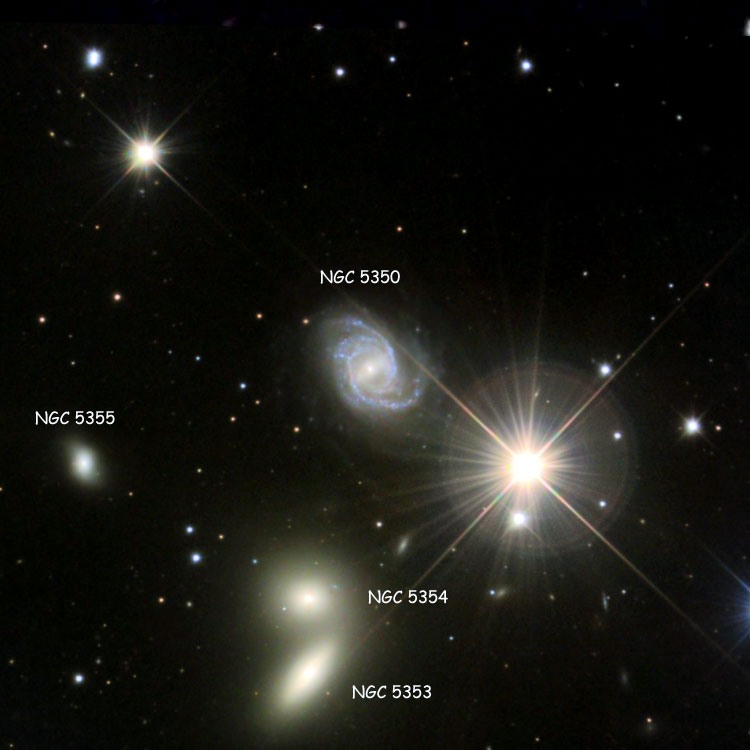 Misti Mountain image of region near spiral galaxy NGC 5350