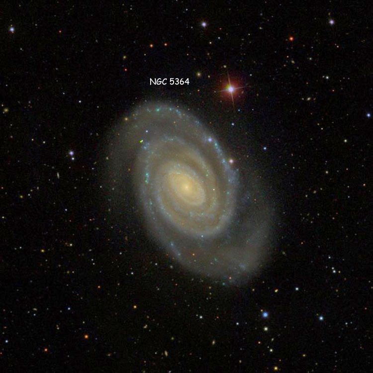 SDSS image of region near spiral galaxy NGC 5364