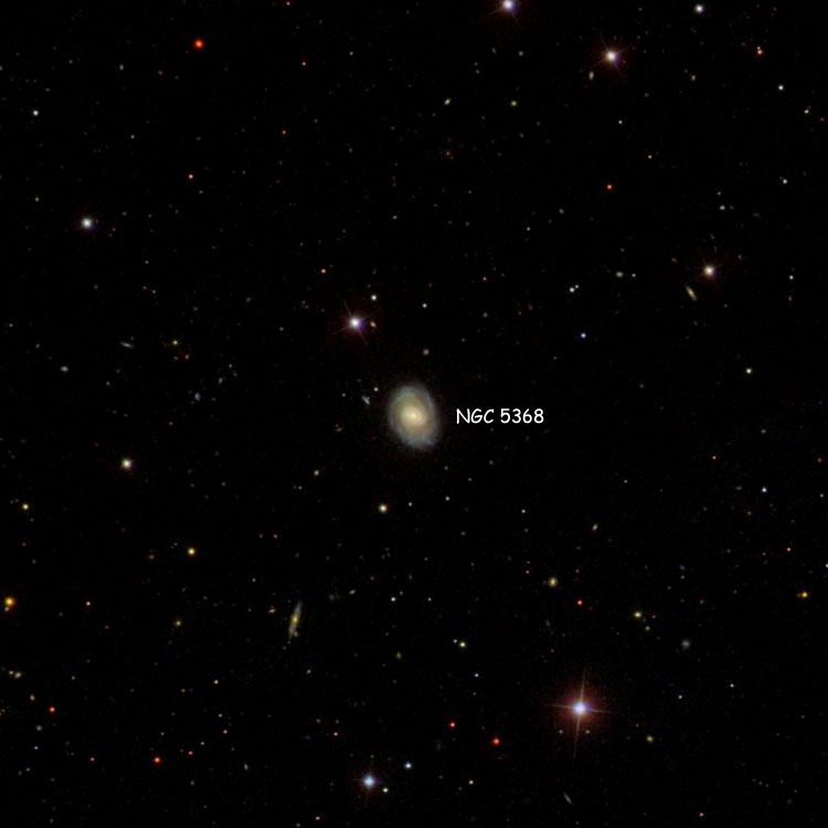 SDSS image of region near spiral galaxy NGC 5368