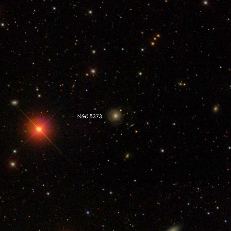 SDSS image of region near lenticular galaxy NGC 5373
