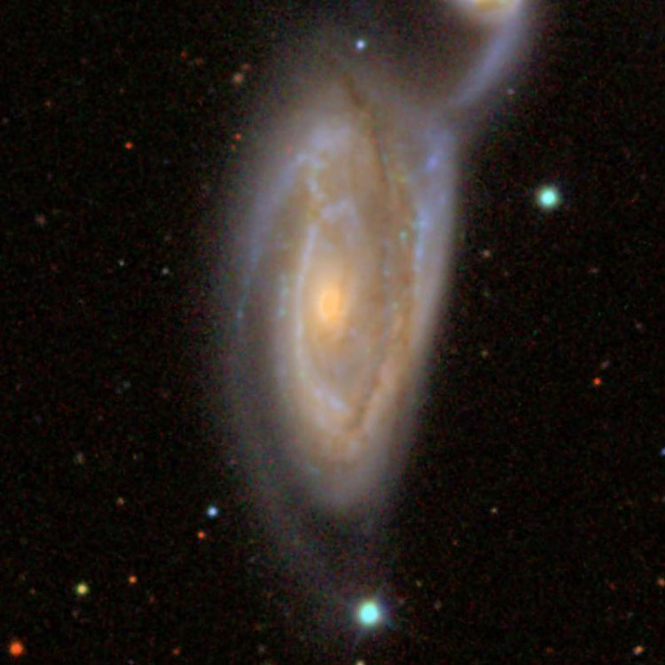 SDSS image of spiral galaxy NGC 5395 and part of spiral galaxy PGC 5394, collectively also known as Arp 84