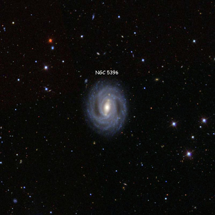 SDSS image of region near NGC 5396, also known as NGC 5375
