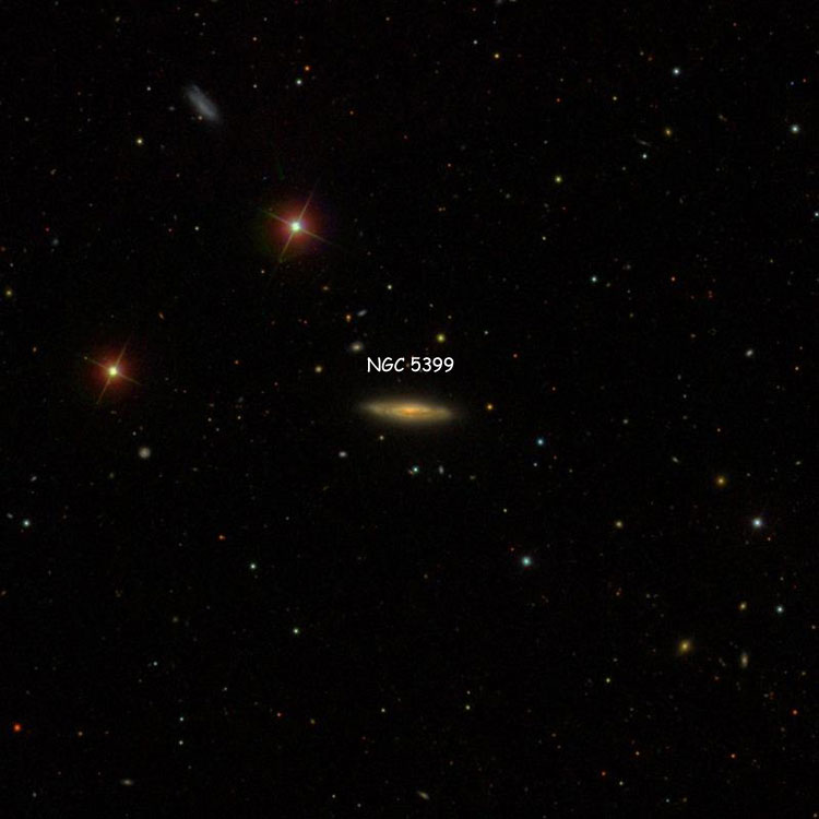 SDSS image of region near spiral galaxy NGC 5399