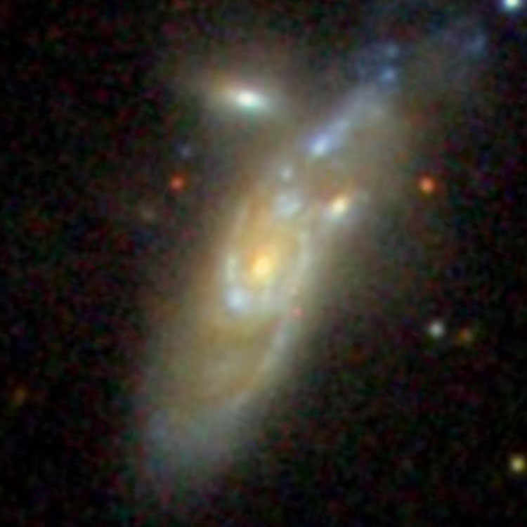 SDSS image of spiral galaxy NGC 5442, also showing its apparent companion