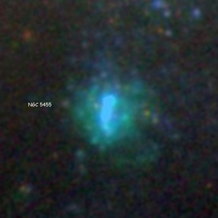 SDSS image of star clouds in M101 listed as NGC 5455, in the southwestern arm of the galaxy