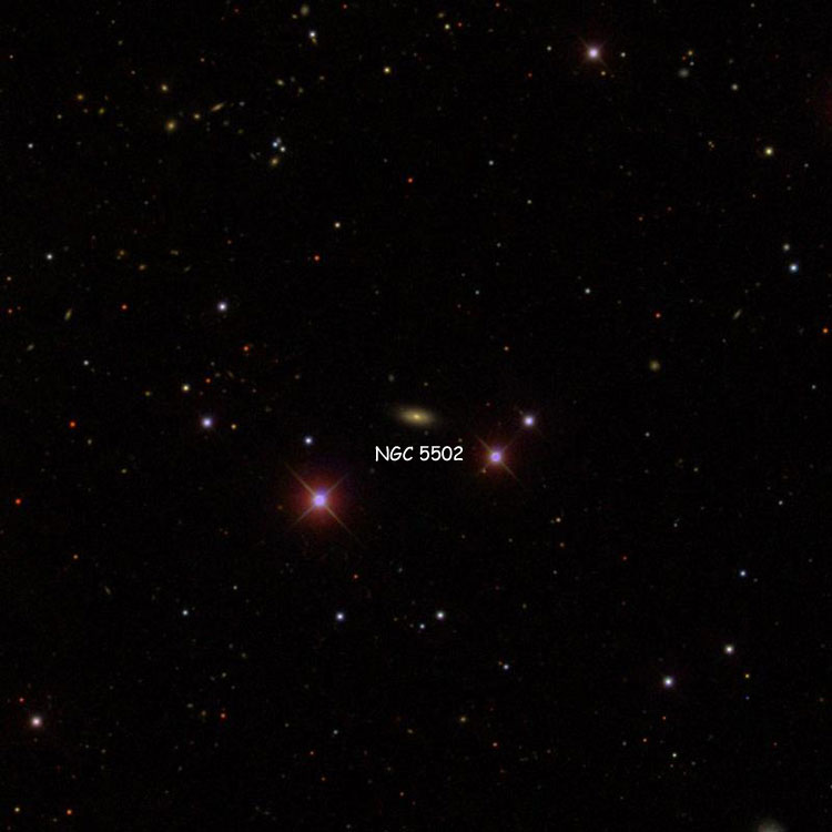 SDSS image of region near lenticular galaxy NGC 5502