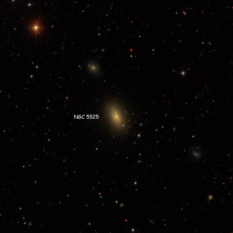 SDSS image of region near lenticular galaxy NGC 5525
