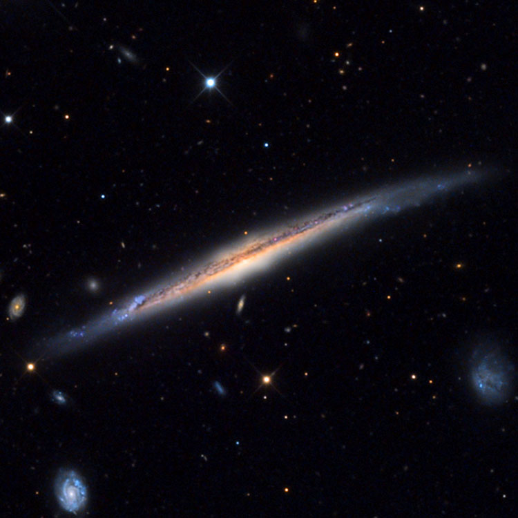 Mount Lemmon SkyCenter image of spiral galaxy NGC 5529, also showing PGC 50925, which is sometimes misidentified as NGC 5527