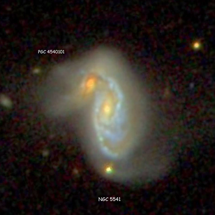 SDSS image of region near NGC 5541, also showing PGC 4540101