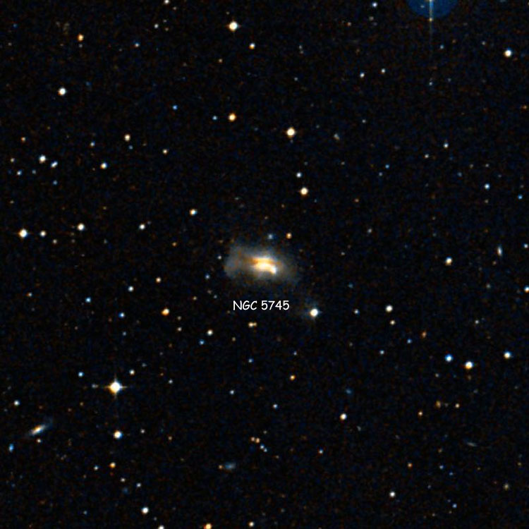 DSS image of region near spiral galaxy NGC 5745