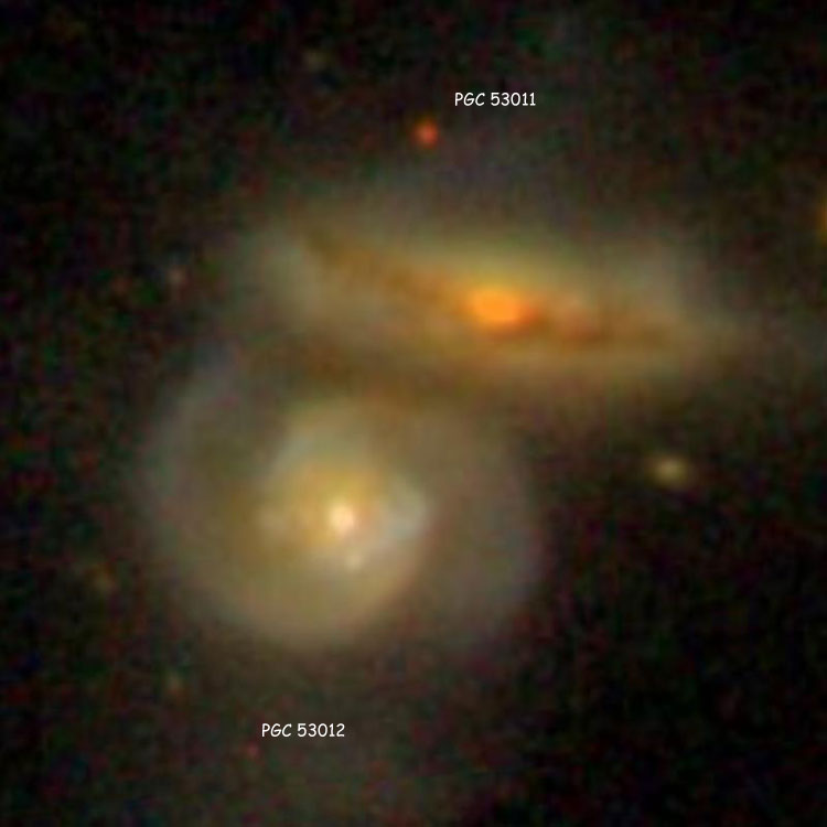 SDSS image of the pair of interacting spiral galaxies listed as NGC 5765