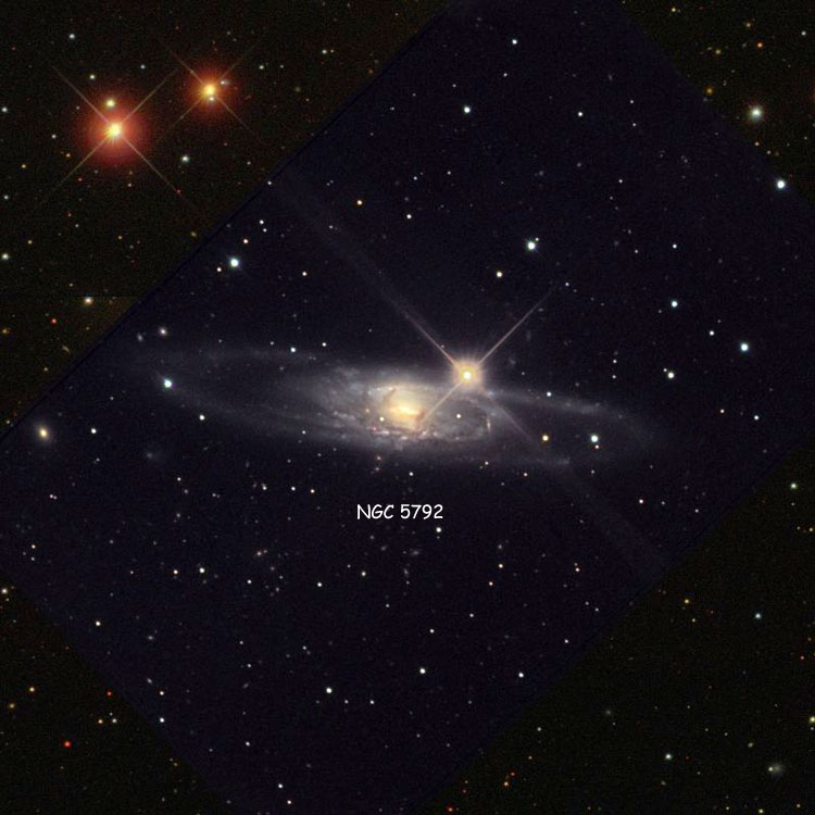NOAO image of region near spiral galaxy 5792 overlaid on an SDSS image of regions not otherwise covered