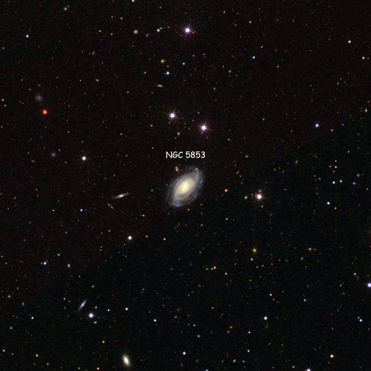 SDSS image of region near spiral galaxy NGC 5853