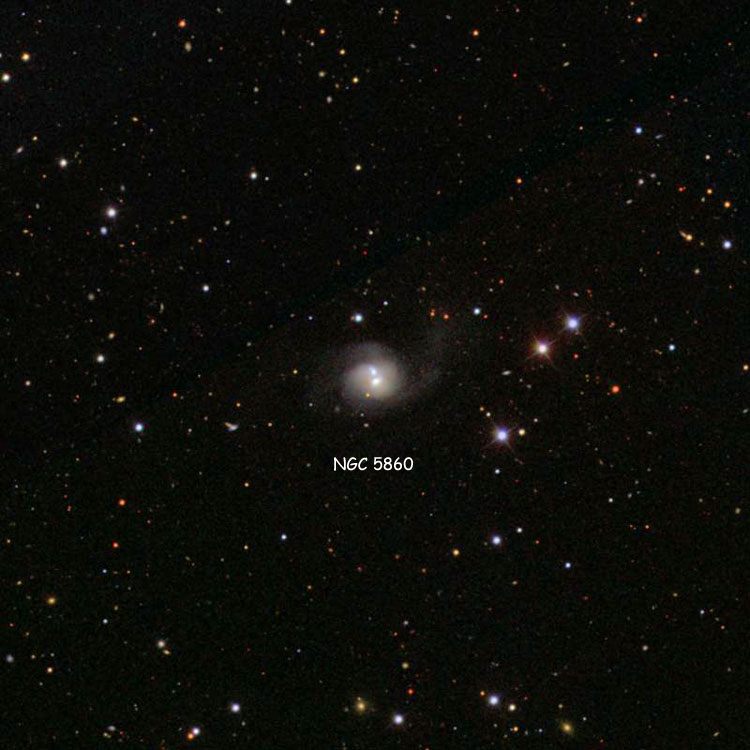 SDSS image of region near lenticular galaxy pair NGC 5860