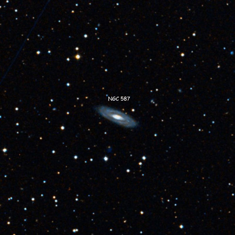 DSS image of region near spiral galaxy NGC 587