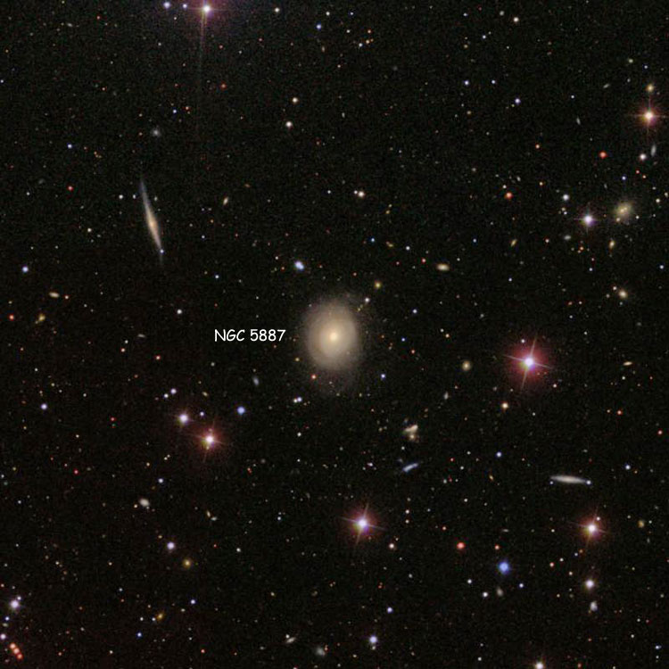 SDSS image of region near lenticular galaxy NGC 5887
