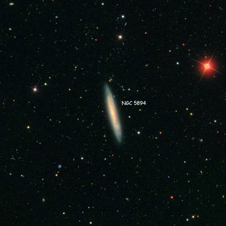 SDSS image of region near spiral galaxy NGC 5894