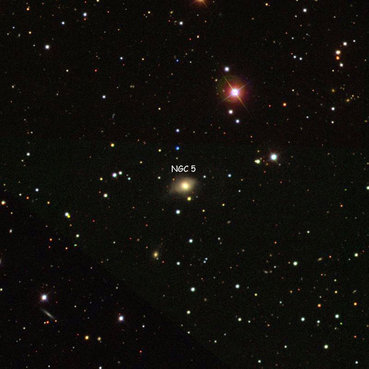 SDSS image of region near elliptical galaxy NGC 5