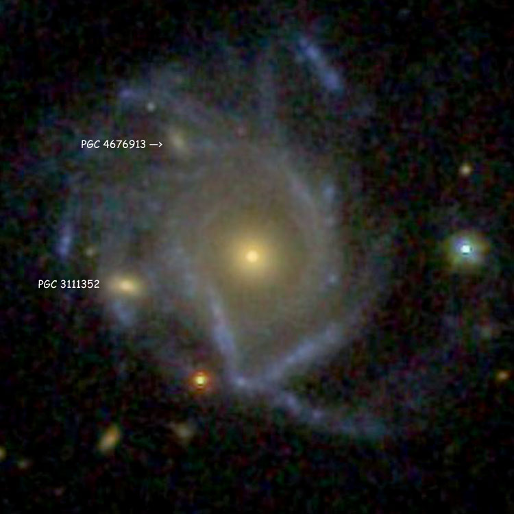 SDSS image of NGC 60, also showing PGC 3111352 and 4676913
