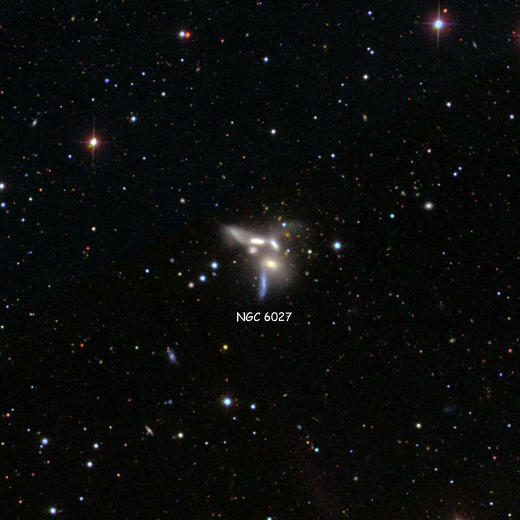 SDSS image of region near NGC 6027, also known as Seyfert's Sextet
