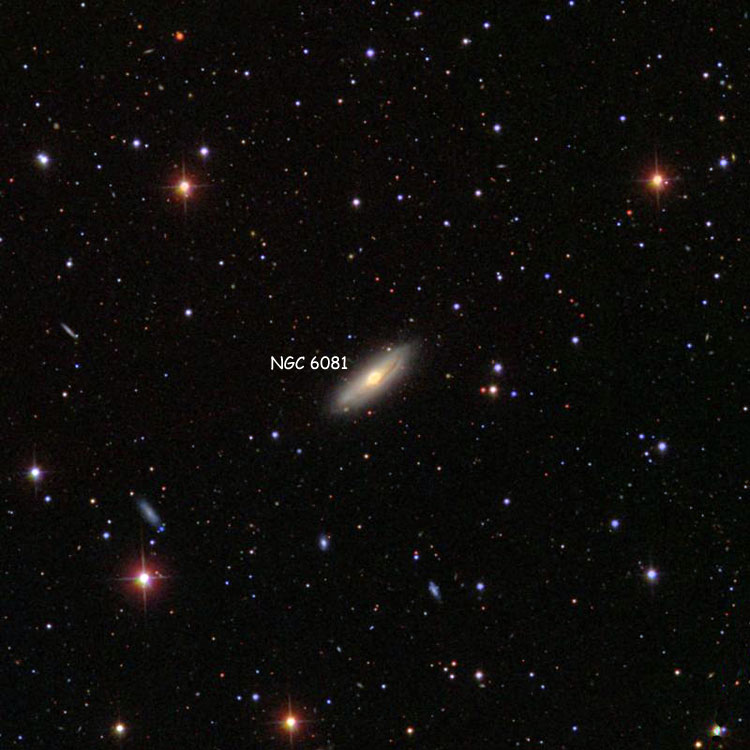 SDSS image of region near lenticular galaxy NGC 6081