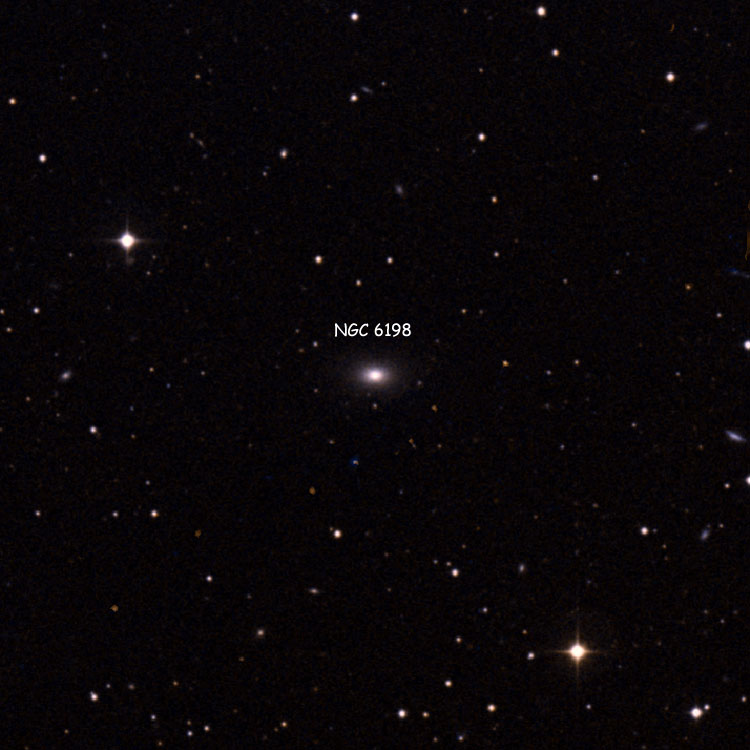 DSS image of region near elliptical galaxy NGC 6198