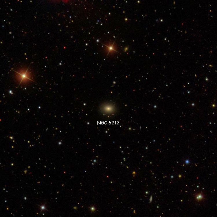 SDSS image of region near spiral galaxy NGC 6212