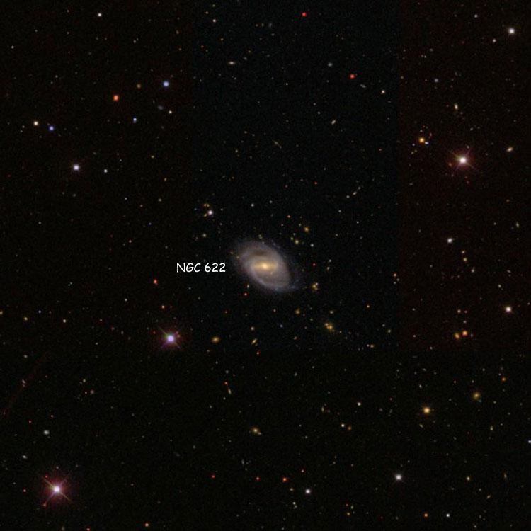 SDSS image of region near spiral galaxy NGC 622