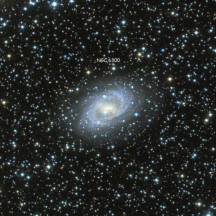 Wikisky cutout of region near spiral galaxy NGC 6300 posted by Jim Riffle