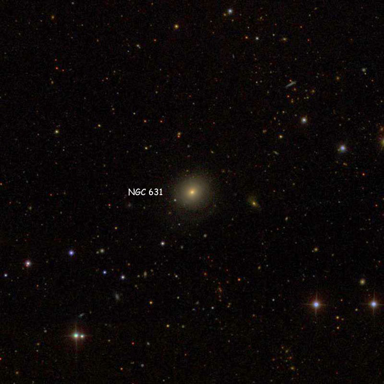 SDSS image of region near elliptical galaxy NGC 631