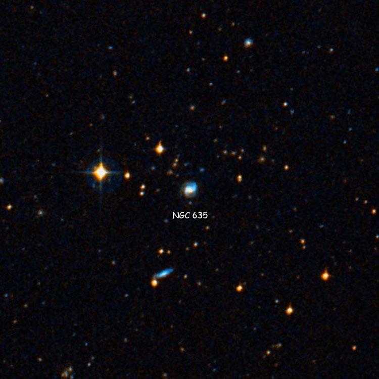 DSS image of region near spiral galaxy NGC 635