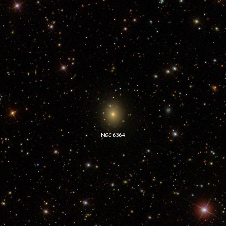 SDSS image of region near lenticular galaxy NGC 6364