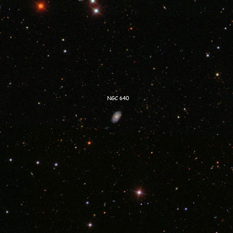 SDSS image of region near spiral galaxy NGC 640