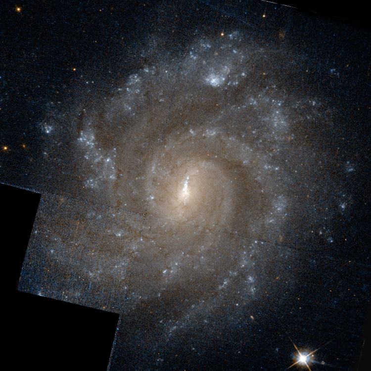 Relatively raw HST image of spiral galaxy NGC 6412, also known as Arp 38