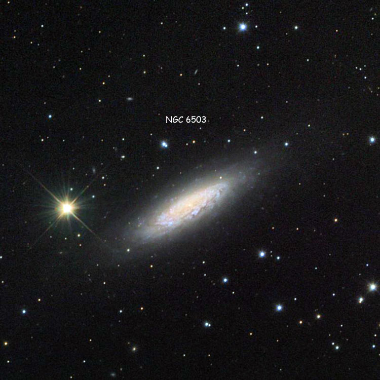 Misti Mountain Observatory image of region near spiral galaxy NGC 6503