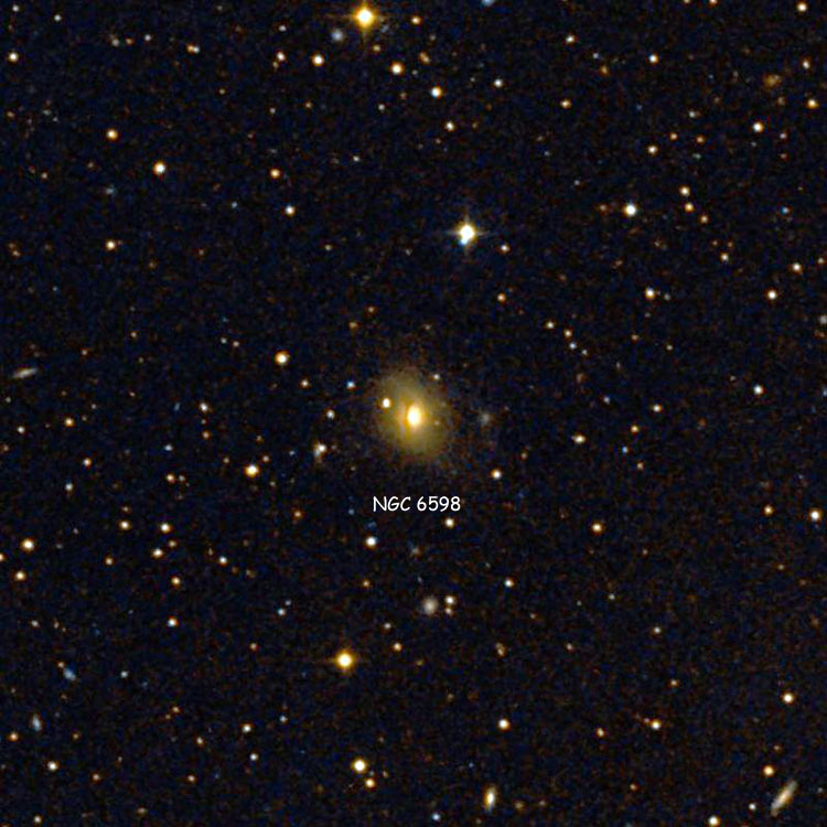 DSS image of region near spiral galaxy NGC 6598
