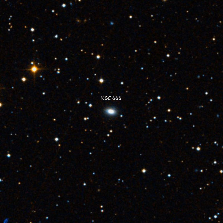 DSS image of region near spiral galaxy NGC 666