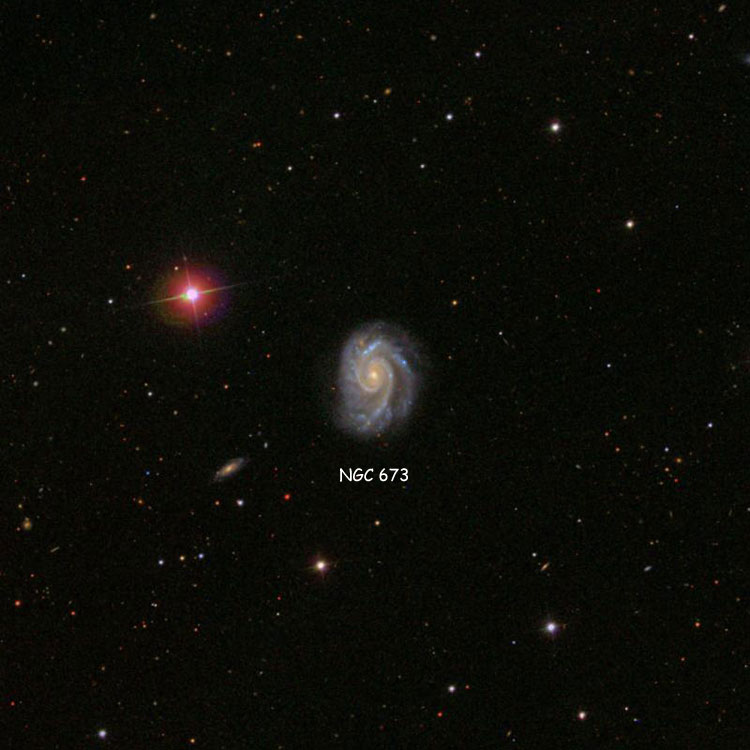 SDSS image of region near spiral galaxy NGC 673
