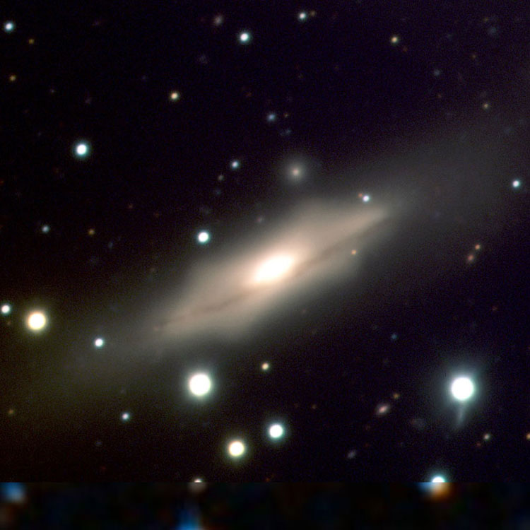 ESO image of lenticular galaxy NGC 6771, superimposed on a DSS image to fill in a missing area at the bottom