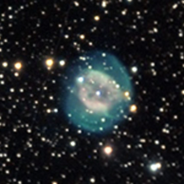 Superposition of NOAO image of planetary nebula NGC 6804 on a DSS background, to better show the fainter outer regions
