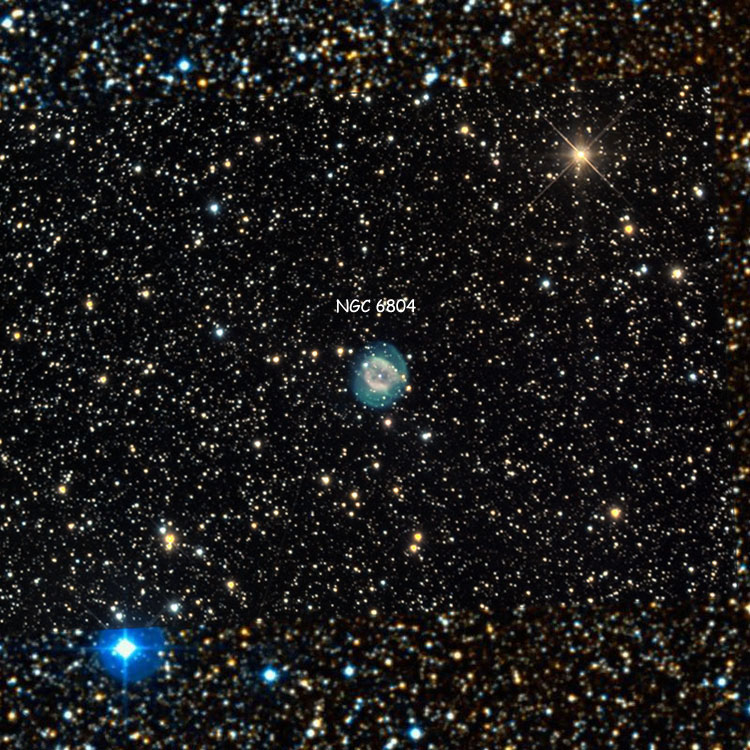 Superposition of NOAO image of planetary nebula NGC 6804 on a DSS background, to fill in missing areas at the top and bottom