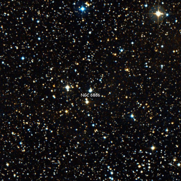 DSS image of region near planetary nebula NGC 6886