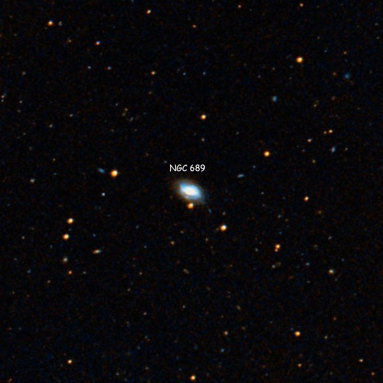 DSS image of region near spiral galaxy NGC 689
